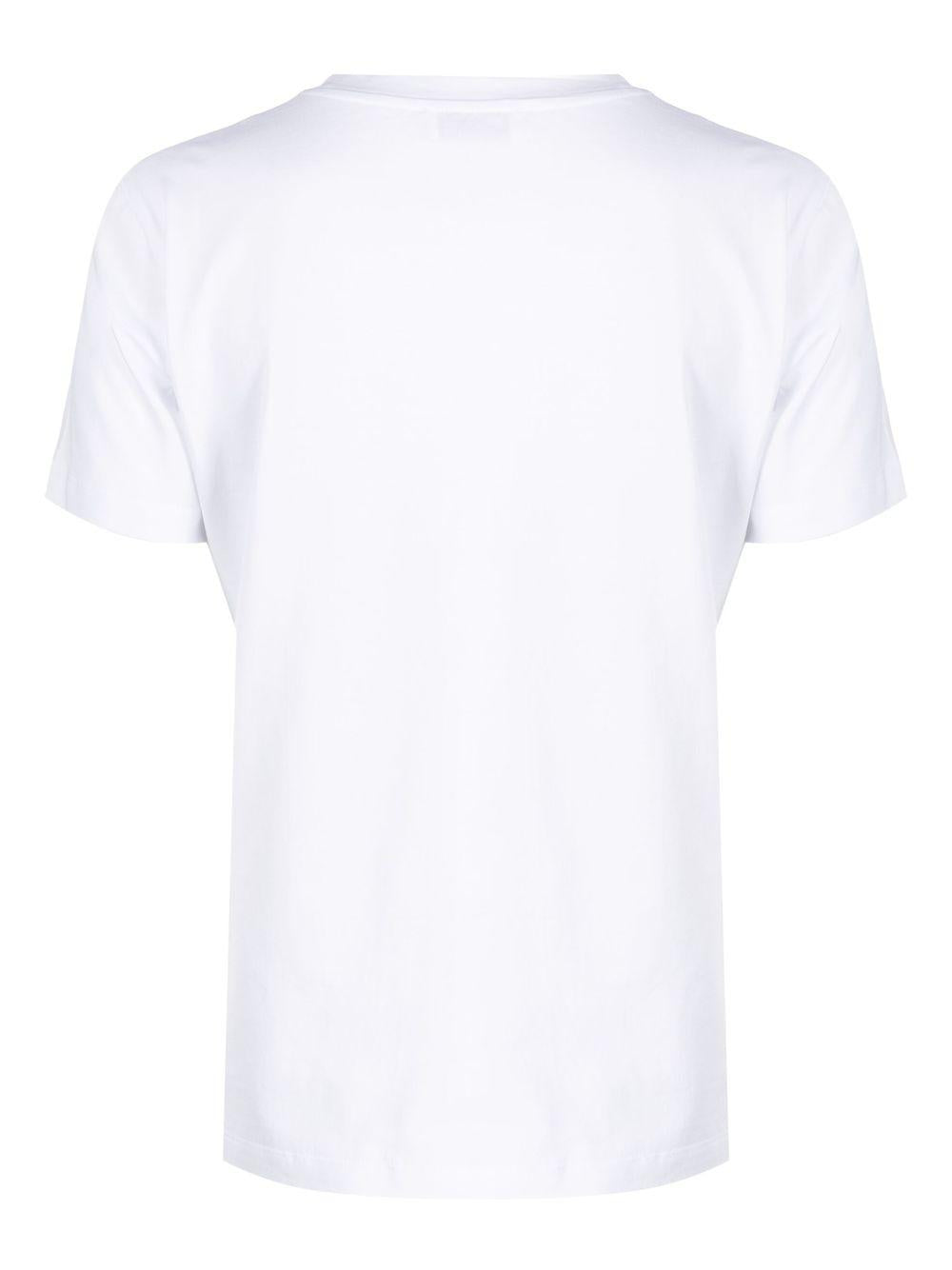 T-shirt bianca regular fit logo ricamo
