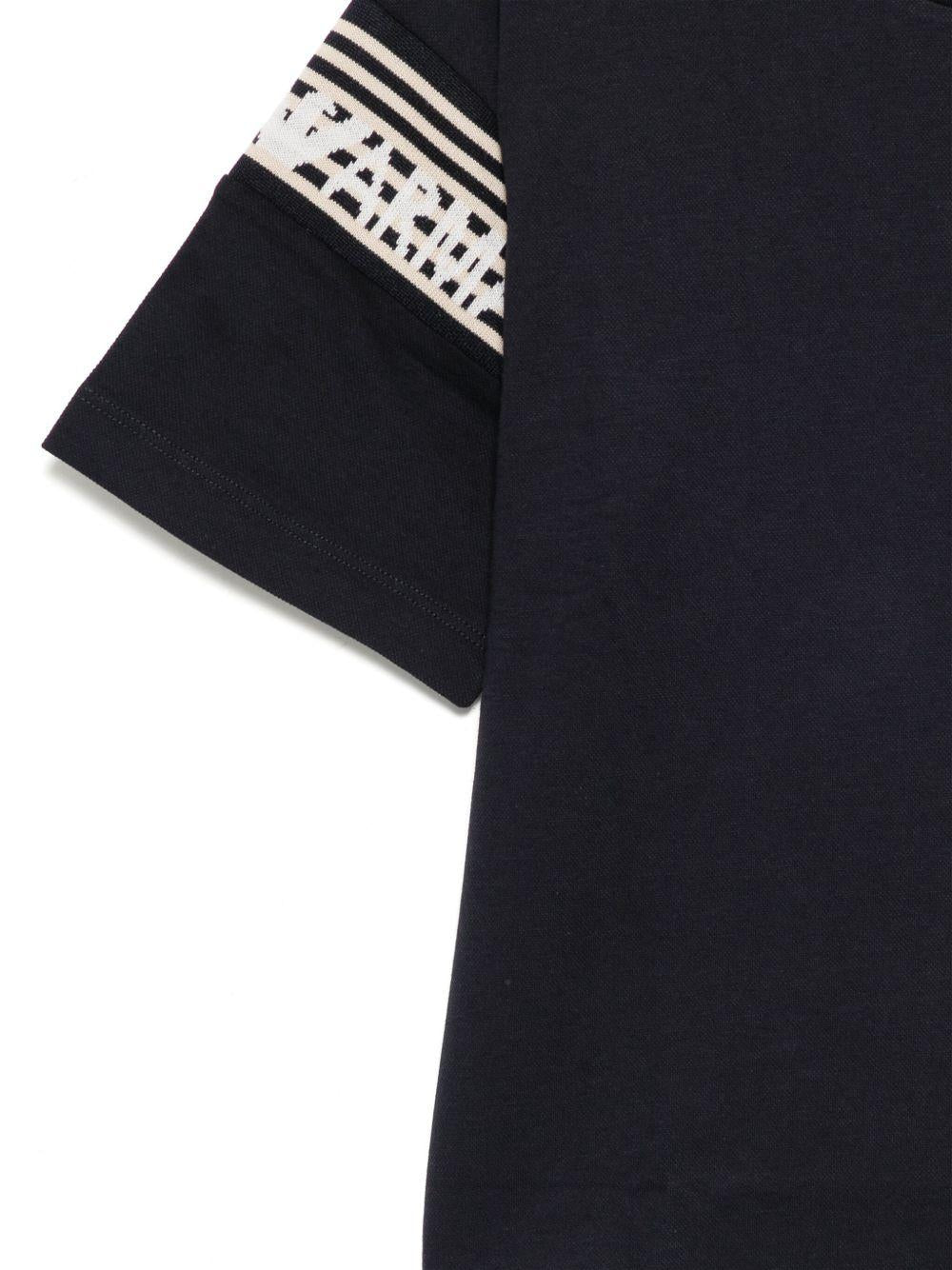 T-shirt blu bande logate manica EB000121AF13306 UB118 EMPORIO ARMANI KIDS 