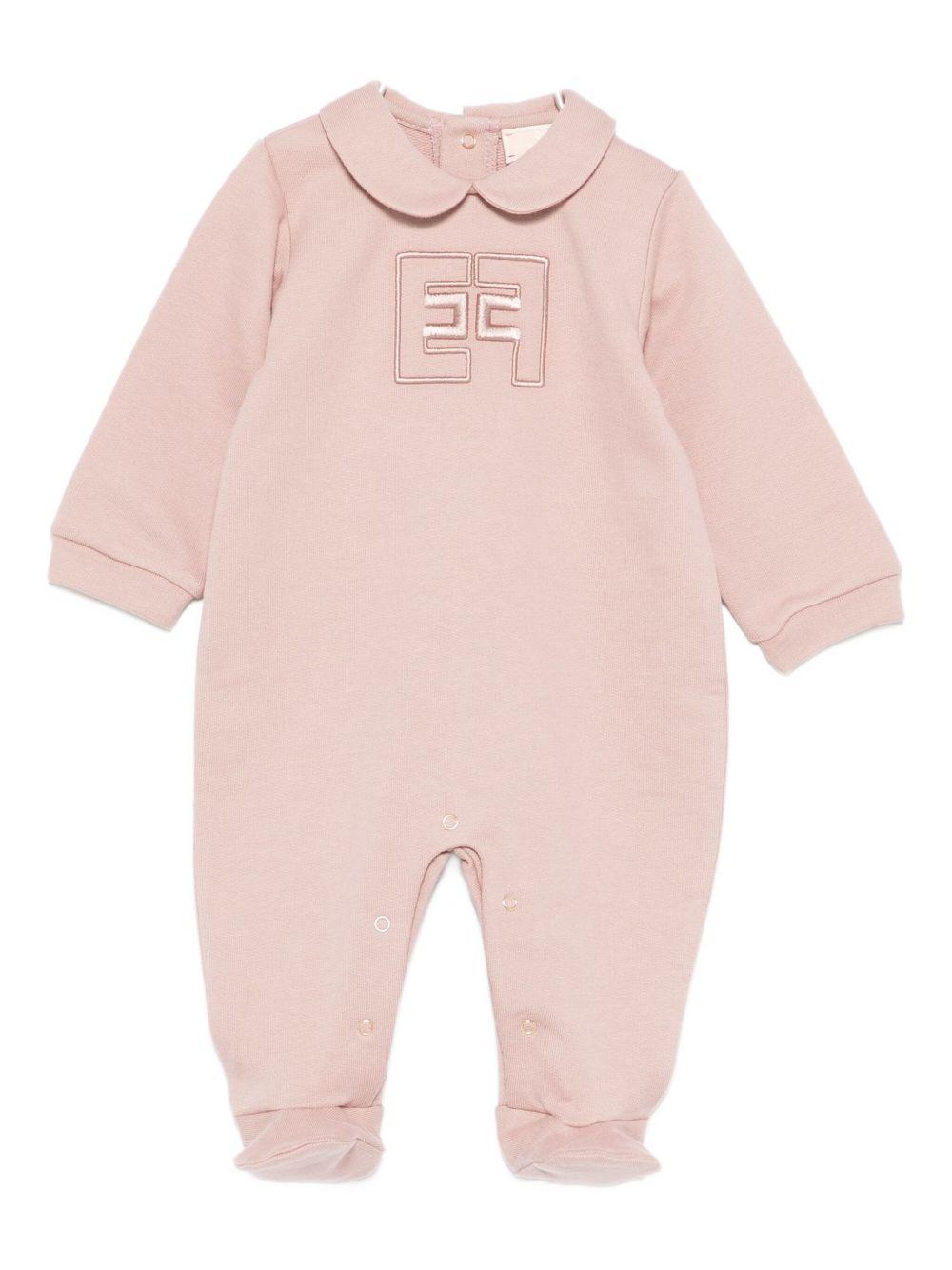 Tutina rosa chiaro con logo ricamato ENTU139FF002 C041 ELISABETTA FRANCHI KIDS 