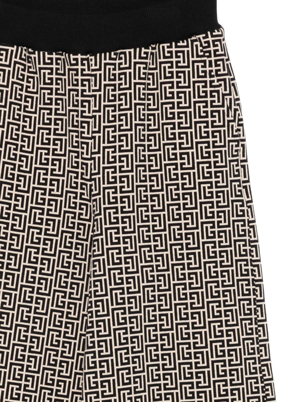 Pantaloni Beige e Neri con Monogramma BX6A00Z2411 106NE BALMAIN KIDS 