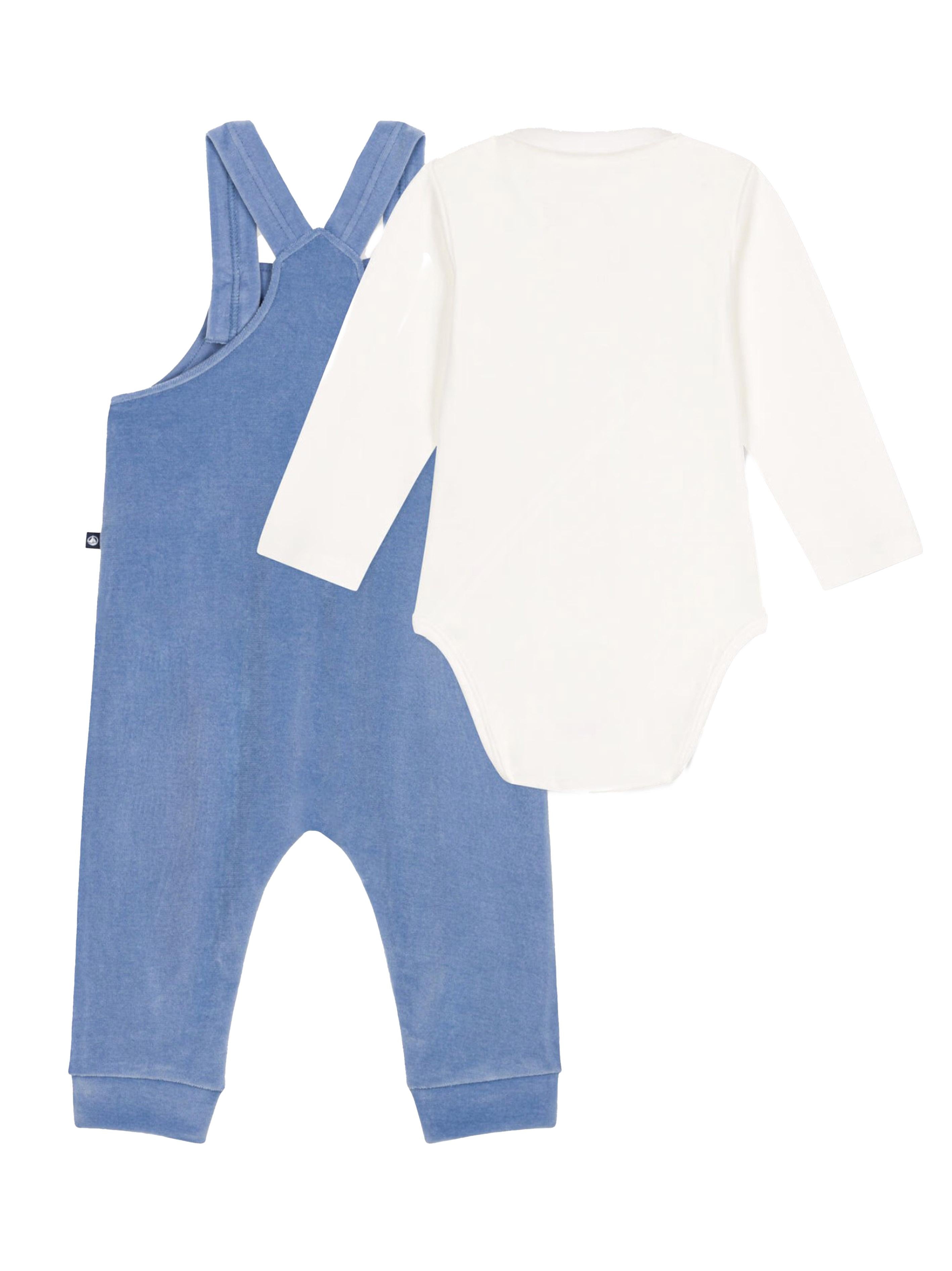 set salopette blu neonato (2pz)
