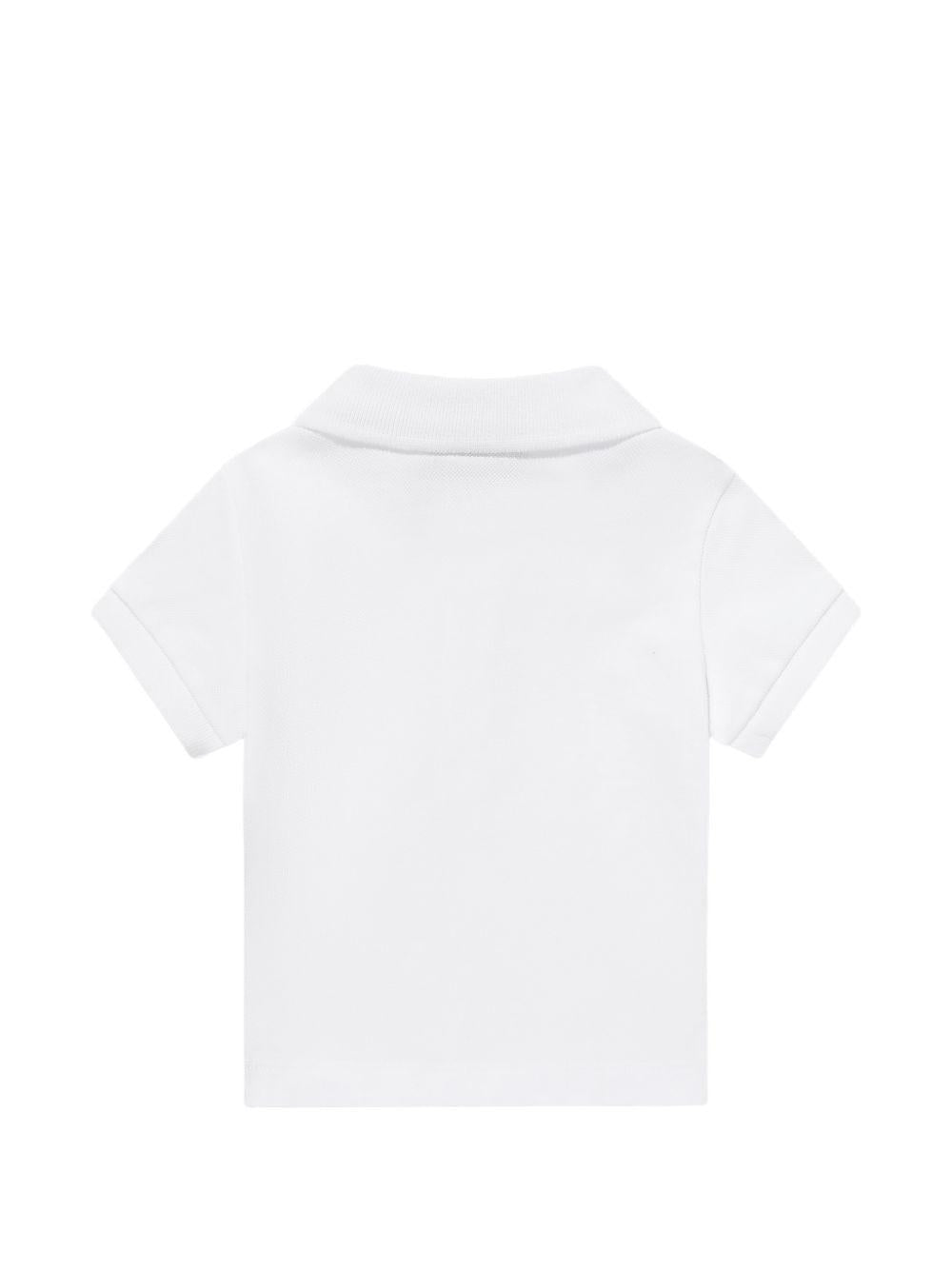 Polo in cotone con maniche corte MUM04JLFA09 10101 MOSCHINO KIDS 