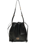 Love Birds Leather Drawstring Shoulder Bag
