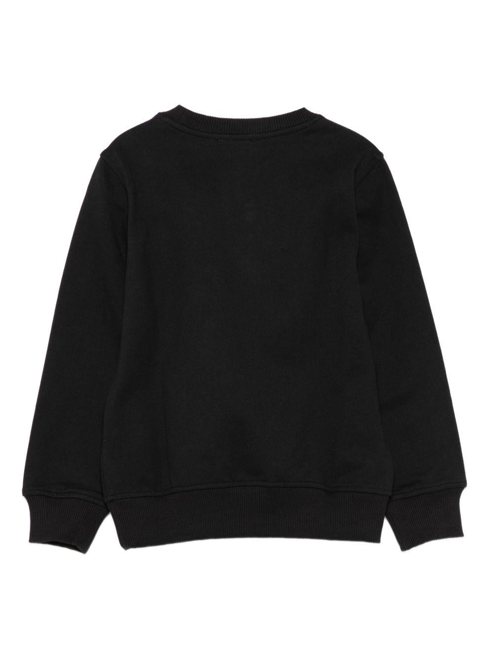 Felpa Nera Maniche Lunghe con Logo HPF08VLCA83 60100 MOSCHINO KIDS 