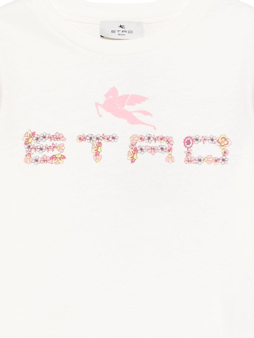 T-shirt con dettagli paisley e stampa logo GY8A01Z3672 102RS ETRO KIDS 
