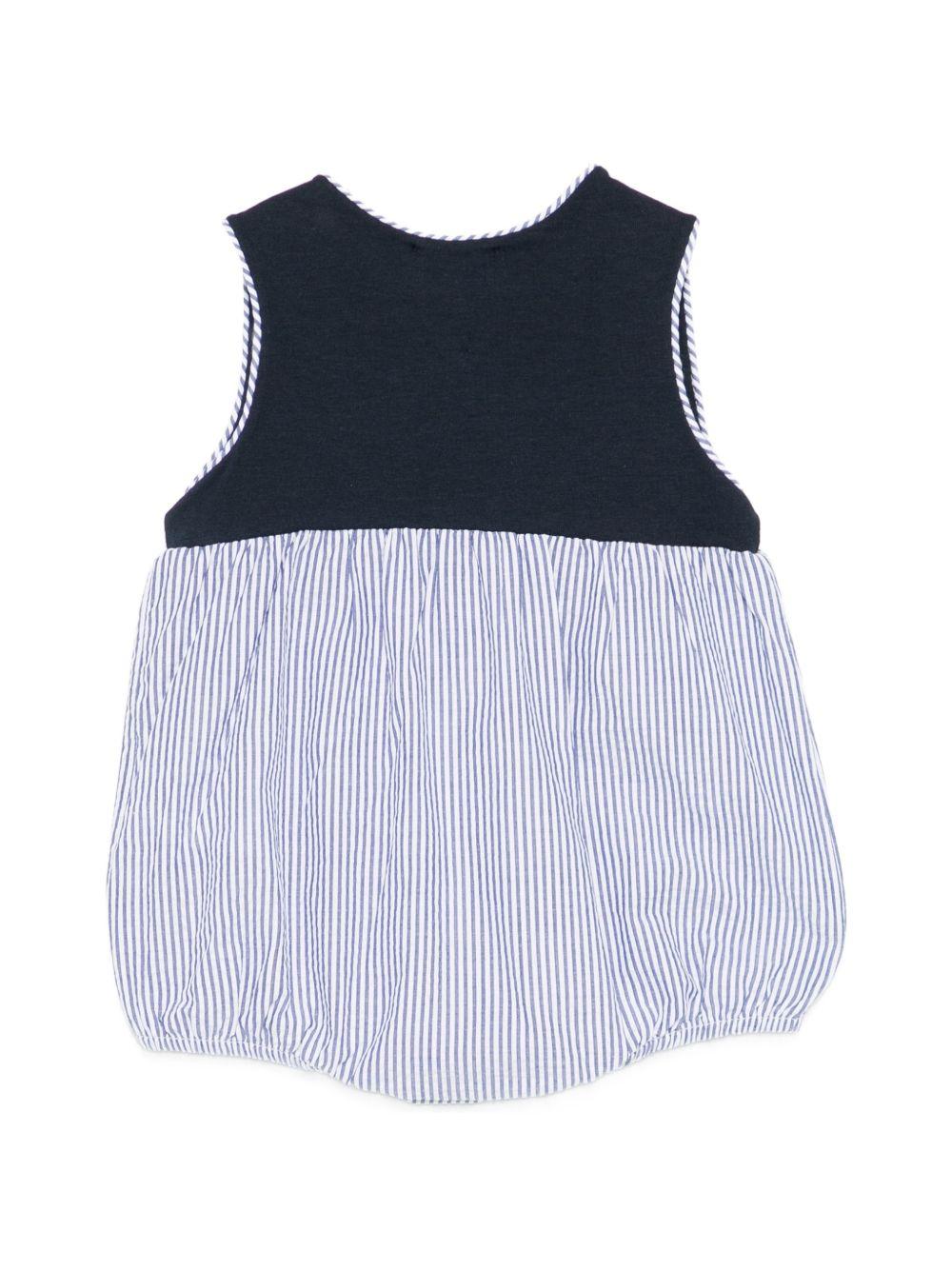Tutina in cotone con righe E26129 BLU NANAN KIDS 