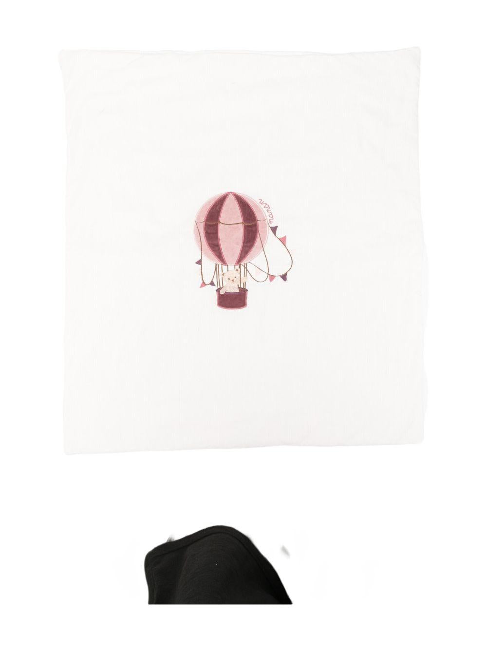 Coperta panna con ricamo palloncino I25429P PANNA NANAN KIDS 