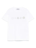 T-shirt bianca big stampa logo compass retro