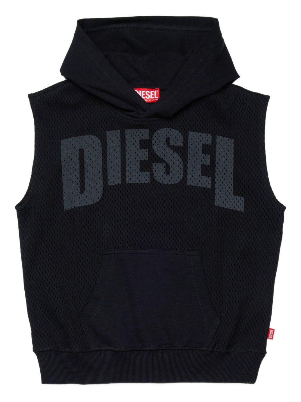 Felpa senza maniche con cappuccio J02591KYA0M K900 DIESEL KIDS 