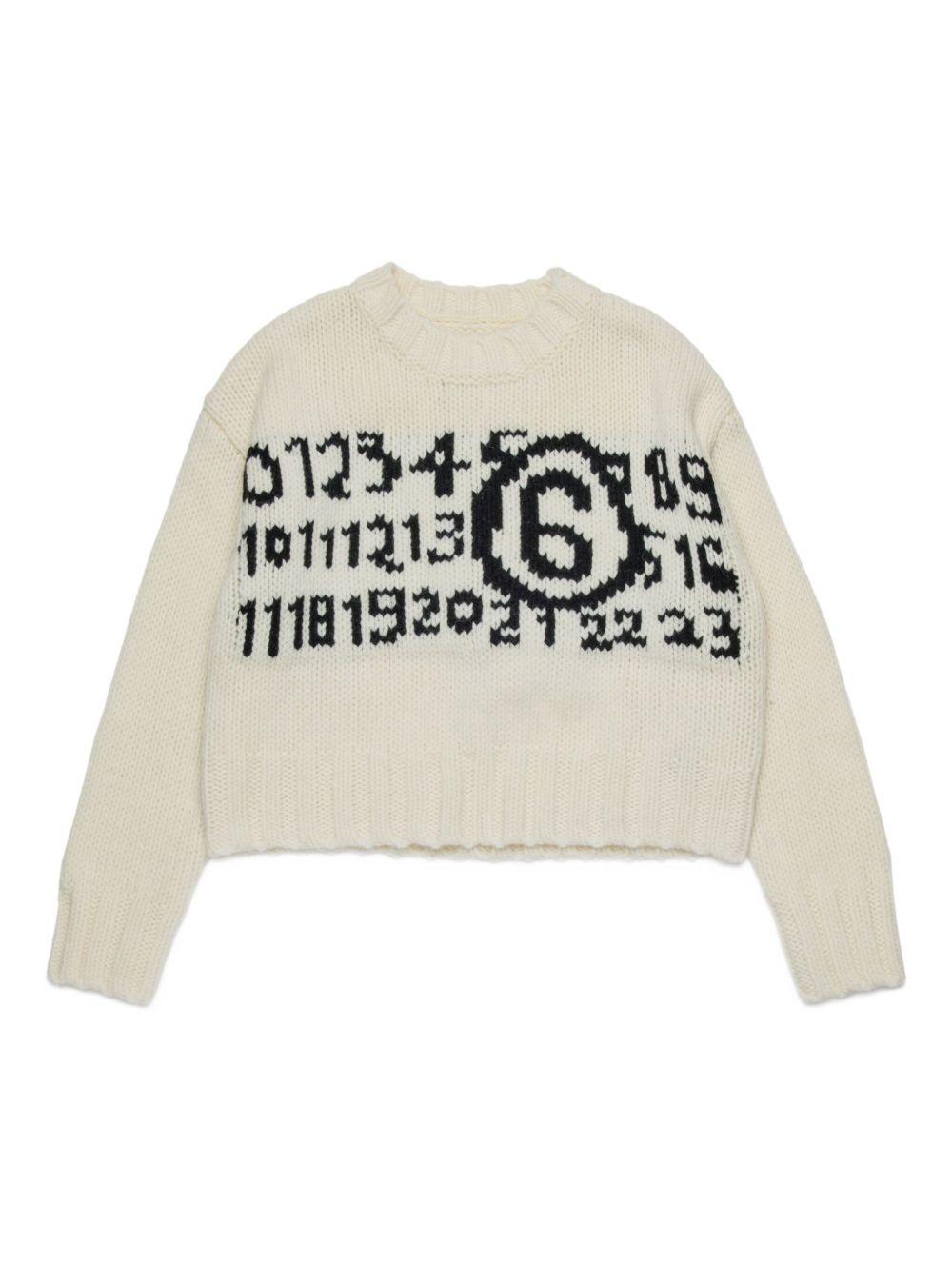 Maglione con motivo a intarsio M60882MM06M M6101 MM6 MAISON MARGIELA KIDS 