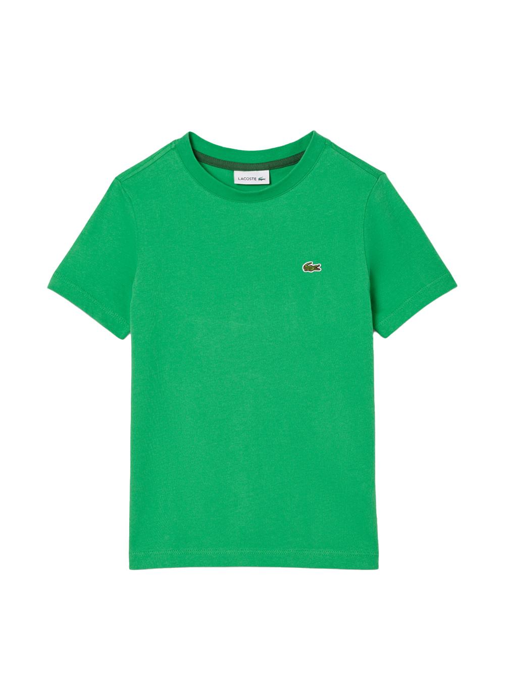 T-shirt verde logo ricamo TJ1122 SIW LACOSTE KIDS 