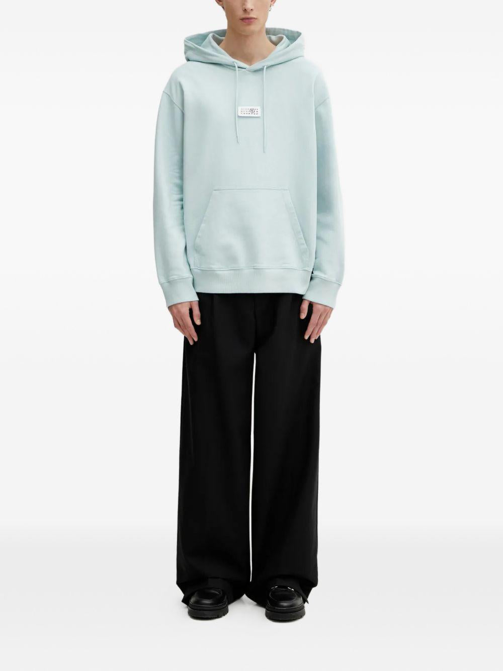 Felpa con cappuccio in cotone azzurra SH0GU0042M25025 544 MM6 MAISON MARGIELA 