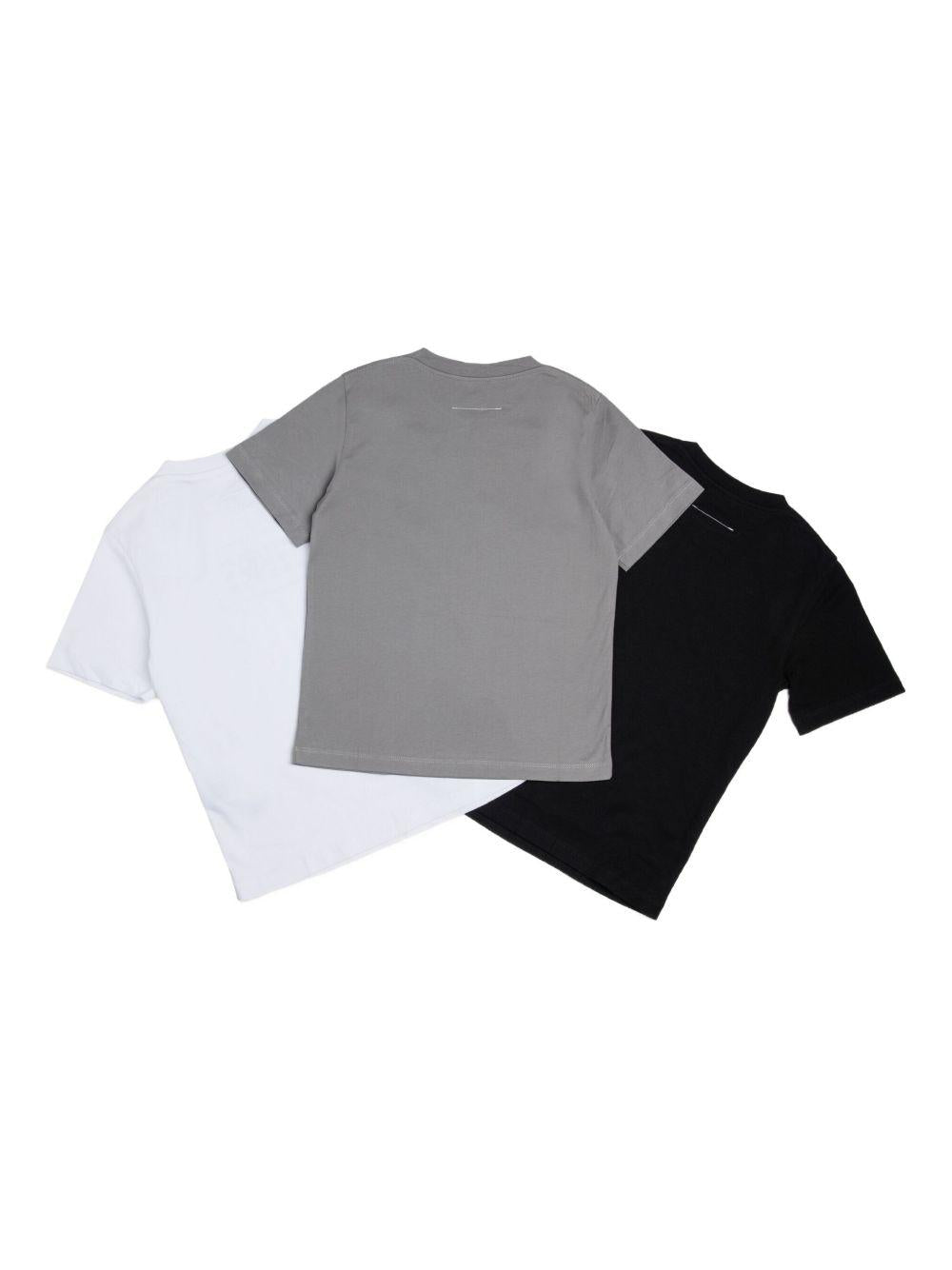Set di tre T-shirt con stampa logo e scollo rotondo M60909MM04I M6C41 MM6 MAISON MARGIELA KIDS 