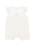 Tutina a righe in cotone con fiocco