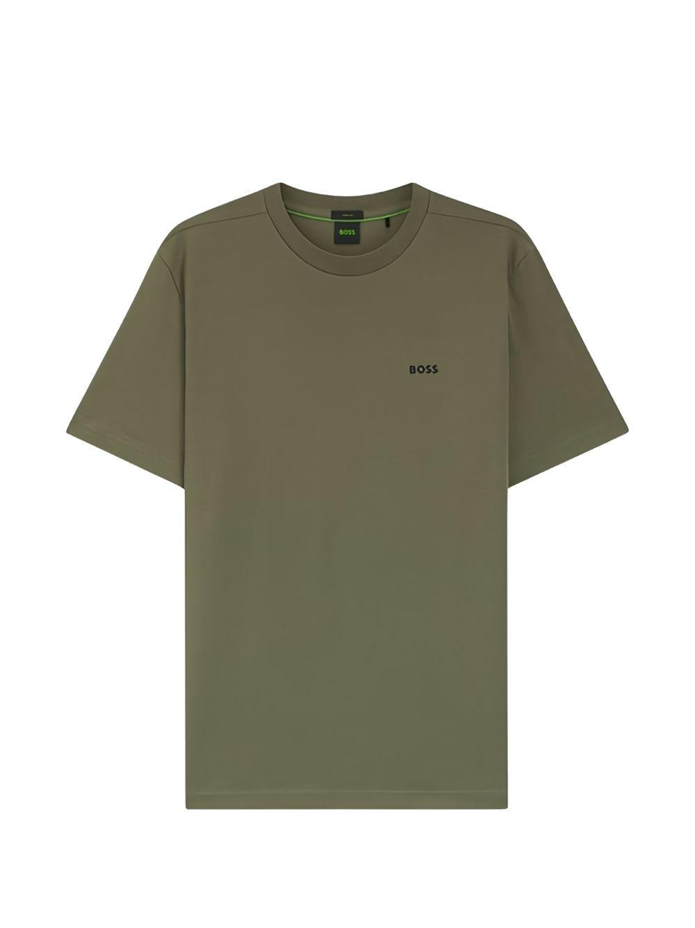 T-shirt girocollo verde militare 50506373 257 BOSS 