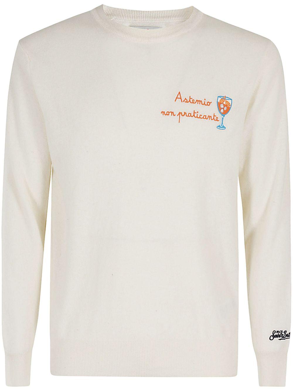 Maglione heron light "Astemio non praticante" crema