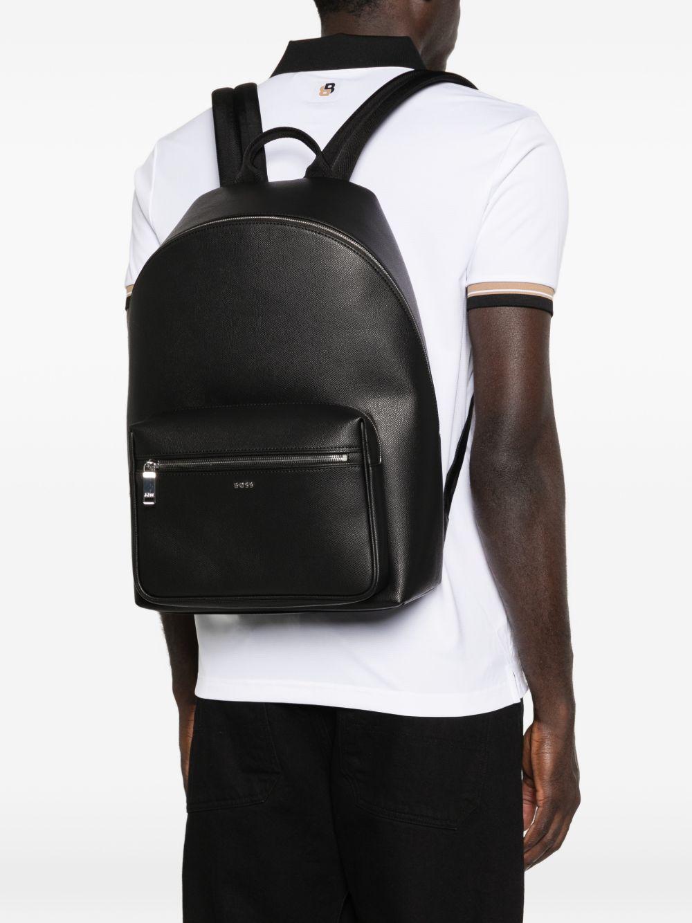 Zaino in pelle con tasca frontale 50563864 001 BOSS 