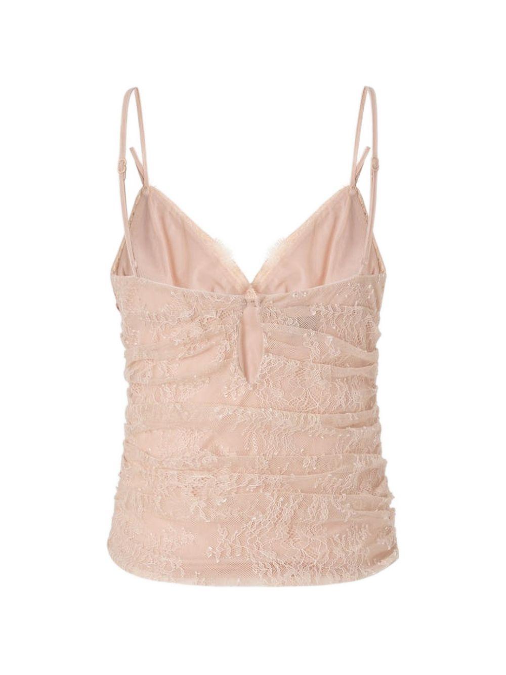 Top con spalline sottili e pizzo 106726A378 Q35 PINKO 