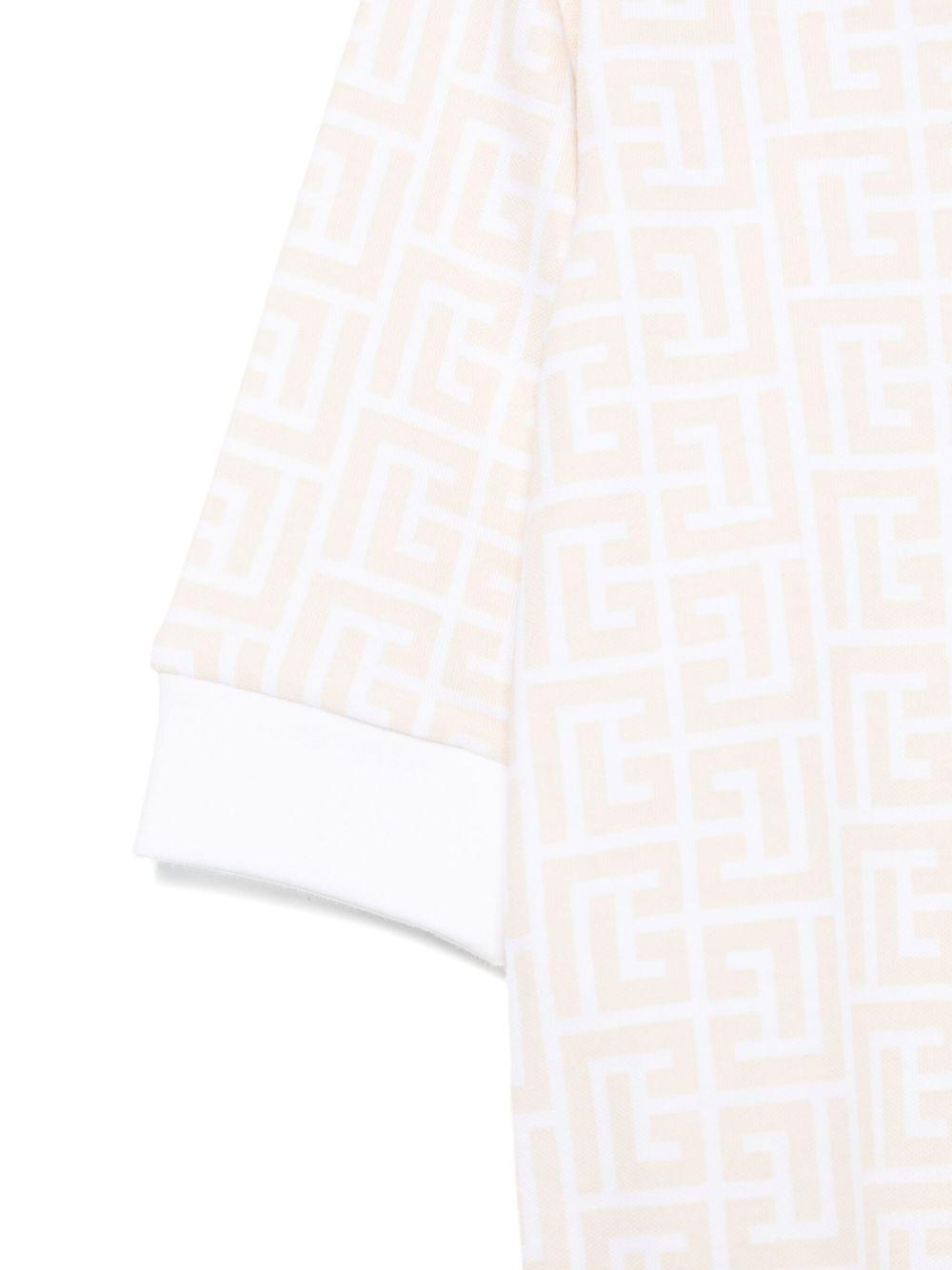 Tutine Beige con Motivo Geometrico BXB51AZ3503 109BC BALMAIN KIDS 