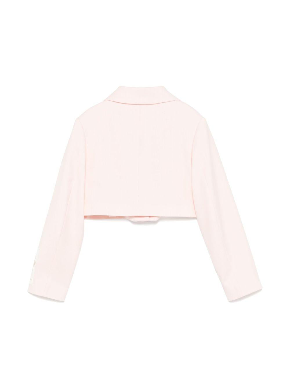 Giacca rosa monopetto crop