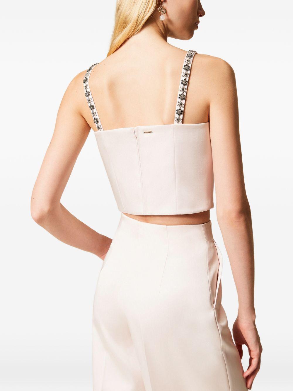 Top in duchesse con spalline ricamate 261TP2413 00570 TWINSET 
