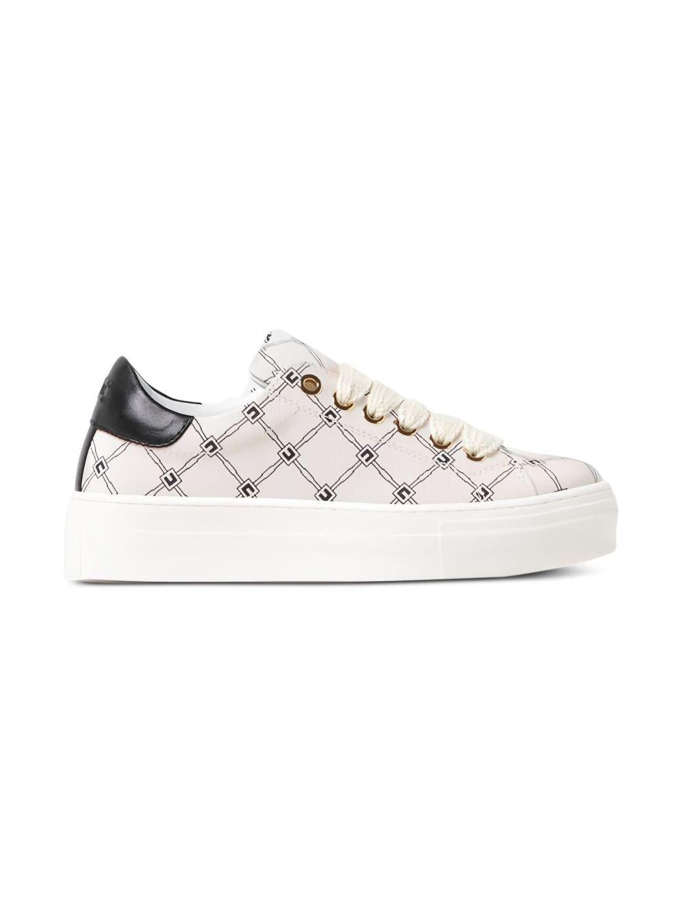 Sneakers crema logo all-over