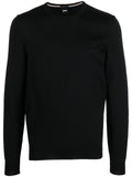 Black wool crew neck sweater