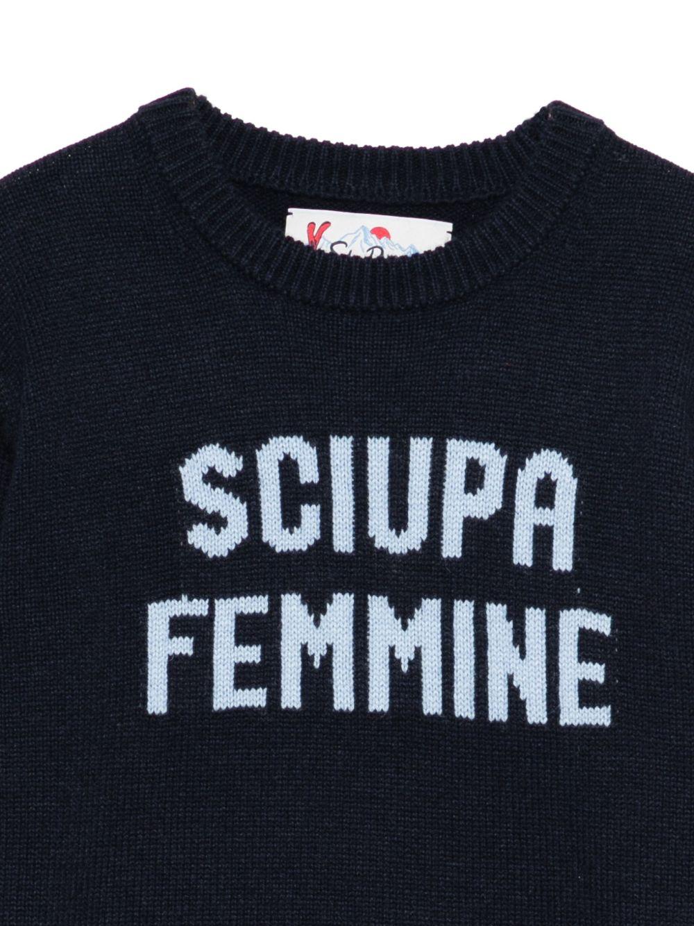 Maglione blu con motivo intarsiato DOU0001 02011I MC2 SAINT BARTH KIDS 