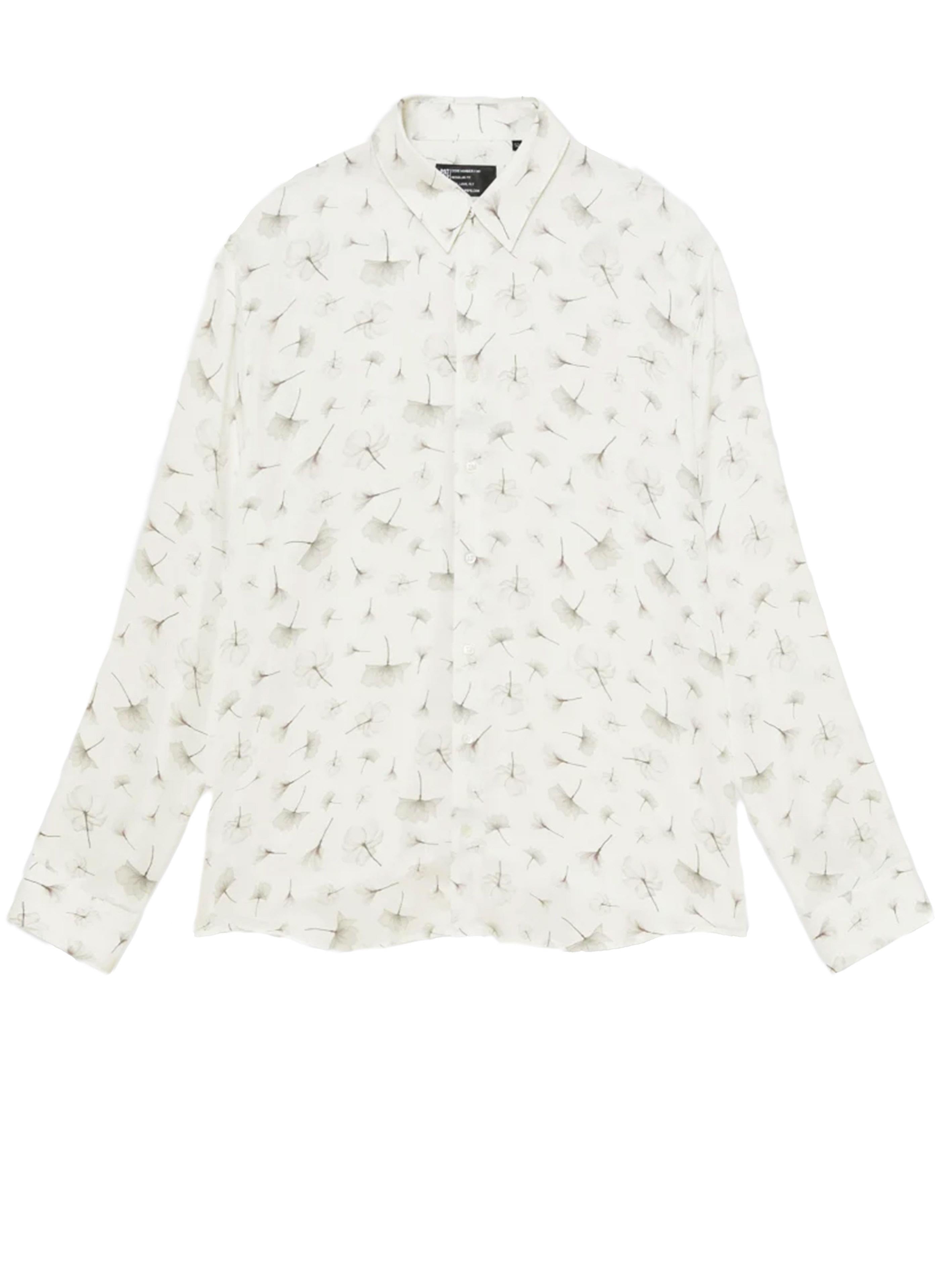 Camicia bianca stampa micro floreale