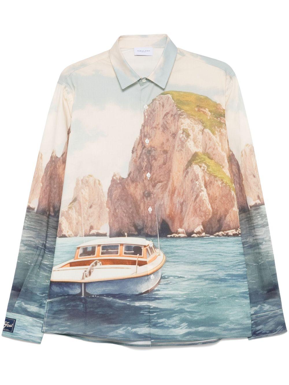 camicia stampa capri multicolor