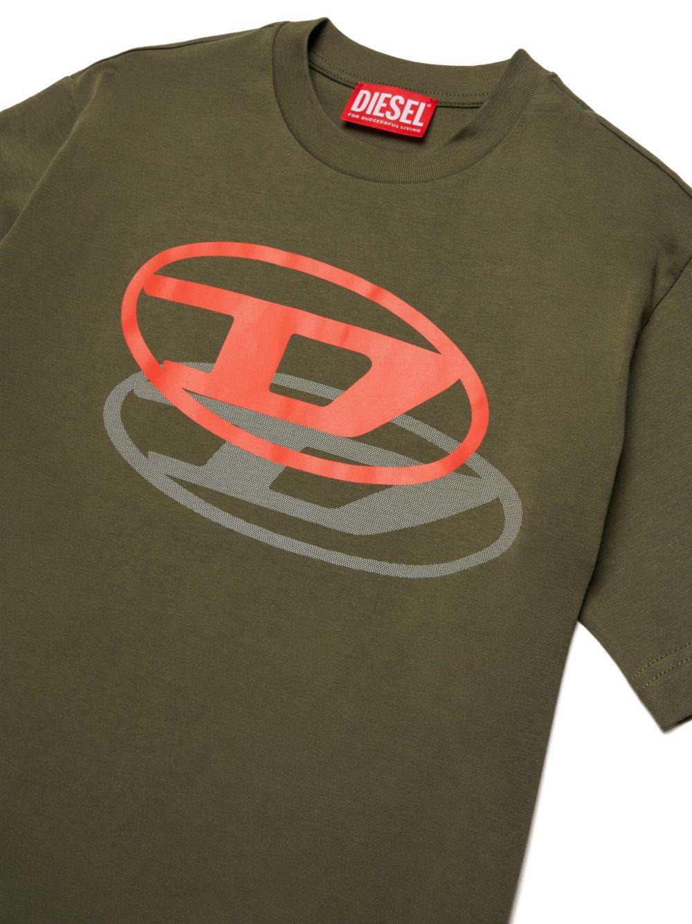 T-shirt in cotone con logo J0260100YI9 K511 DIESEL KIDS 