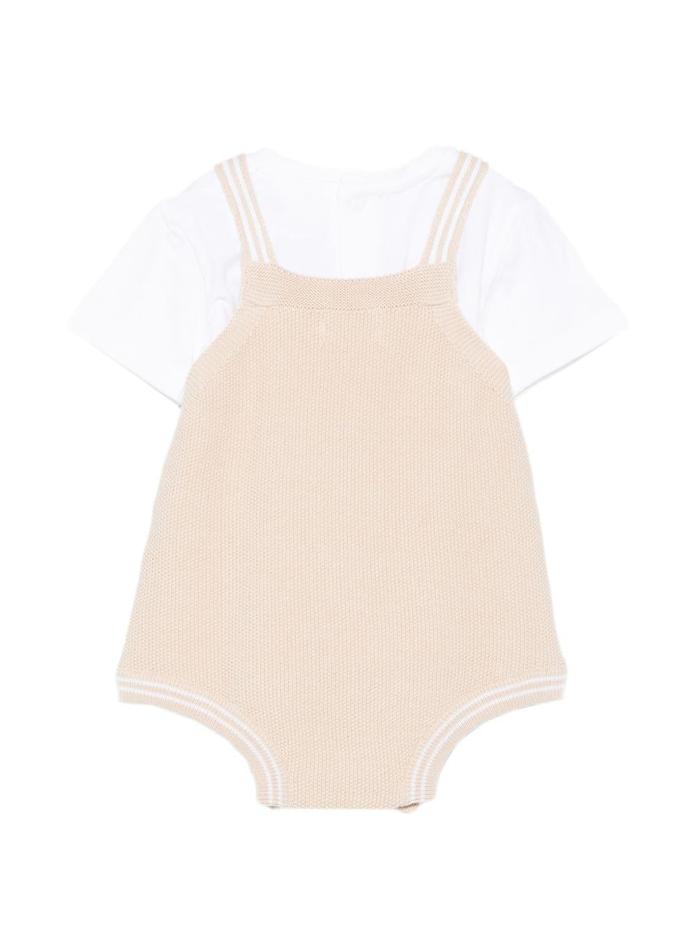 Body in cotone biologico con spalline multiple E26004 BEIGE NANAN KIDS 