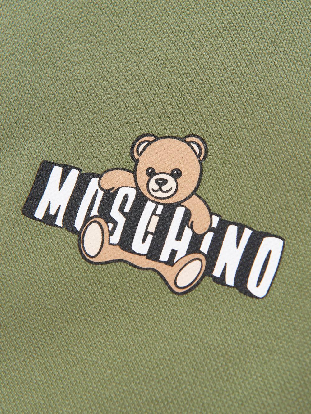 Polo in pique con logo HSM03YLFA09 30037 MOSCHINO KIDS 