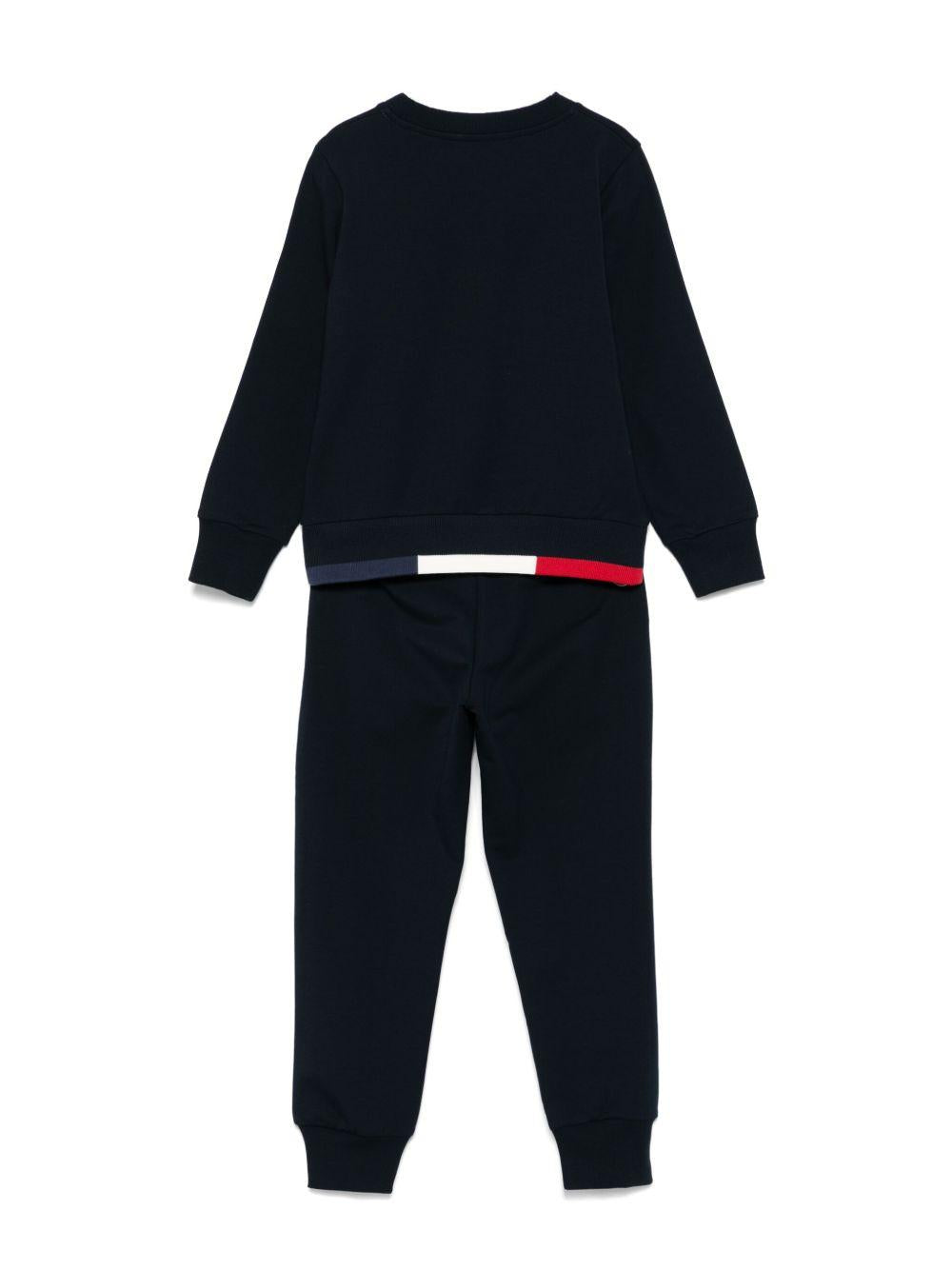 Tuta in cotone con patch logo L19548M0000589AEB 778 MONCLER KIDS 