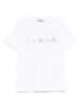 T-shirt bianca big stampa logo compass retro