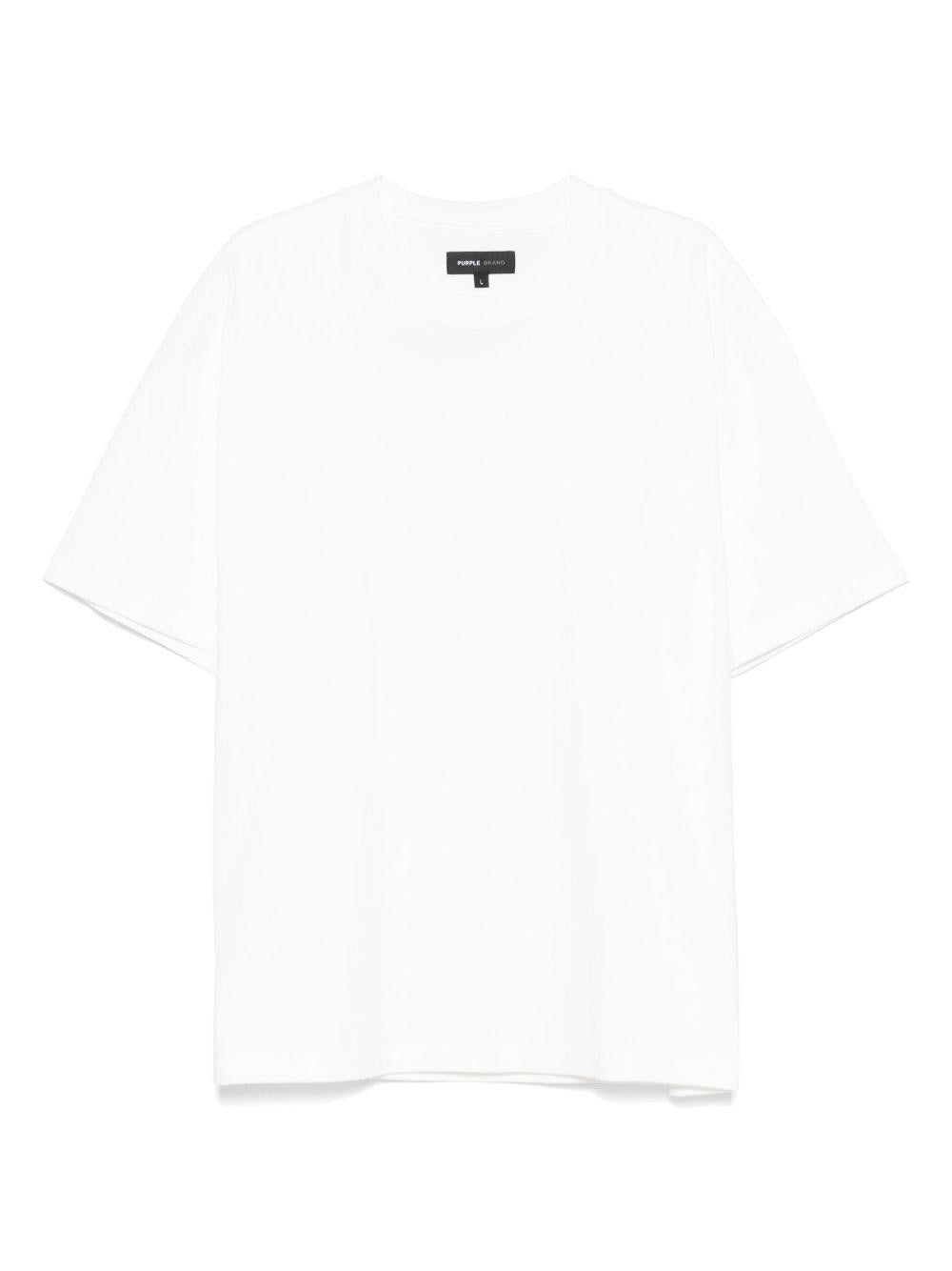 T-shirt Bianca in Cotone con Girocollo P123 HJCM724 PURPLE 