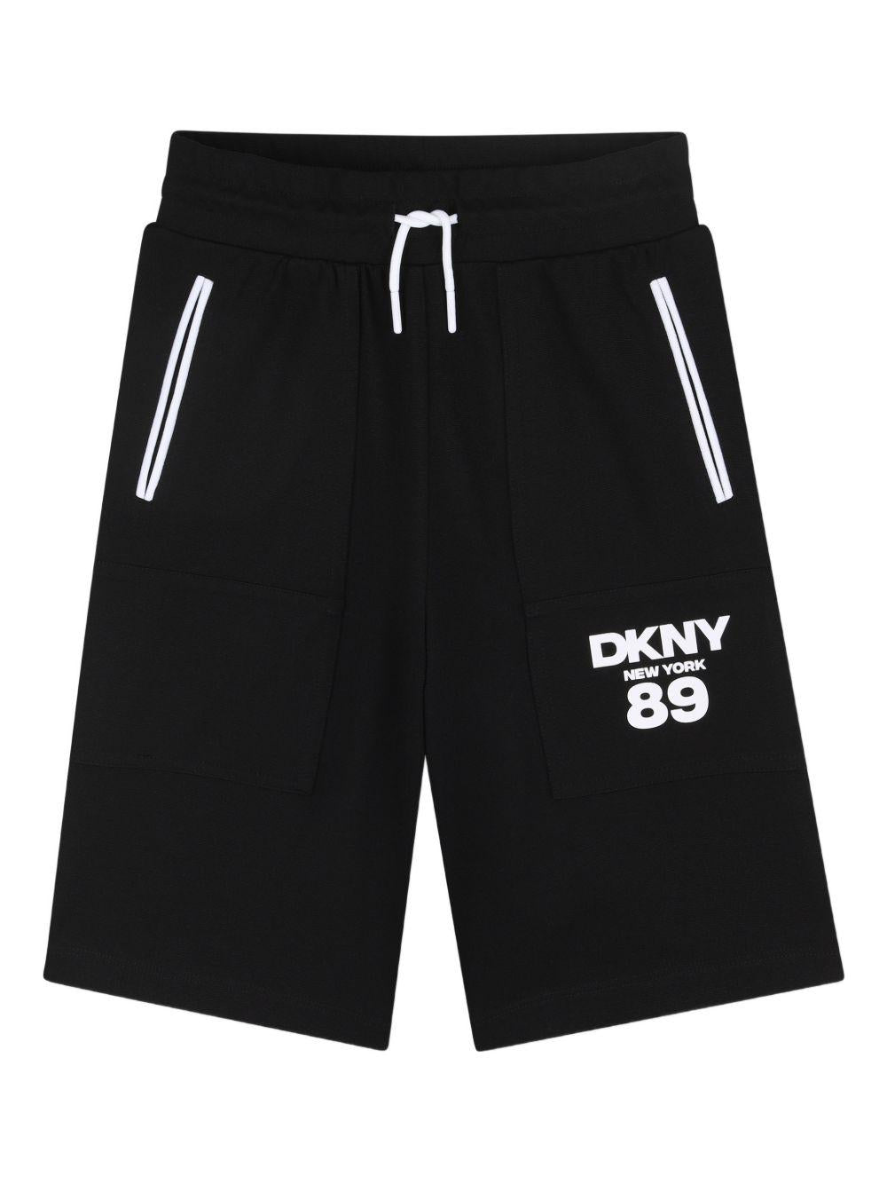 Bermuda in viscosa con coulisse D62530 09B DKNY KIDS 