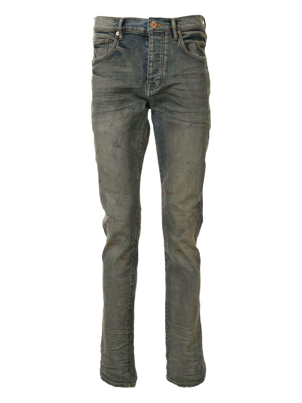 Jeans Skinny Effetto Délavé a Cinque Tasche P001 IOR PURPLE 