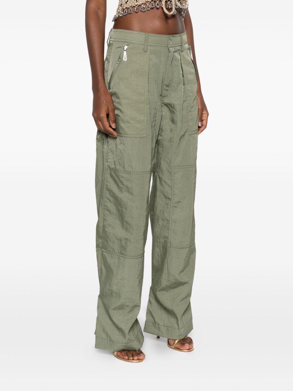 Pantaloni verdi plissettati con tasche 25ACPA055PA0249 P309 RABANNE 