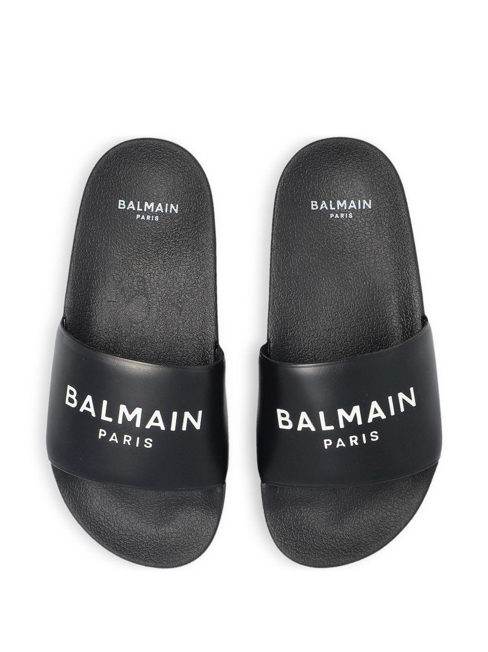 Sandali con fascia logata BX0P76Z3341 930BC BALMAIN KIDS 