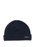 Berretto blu in maglia a coste
