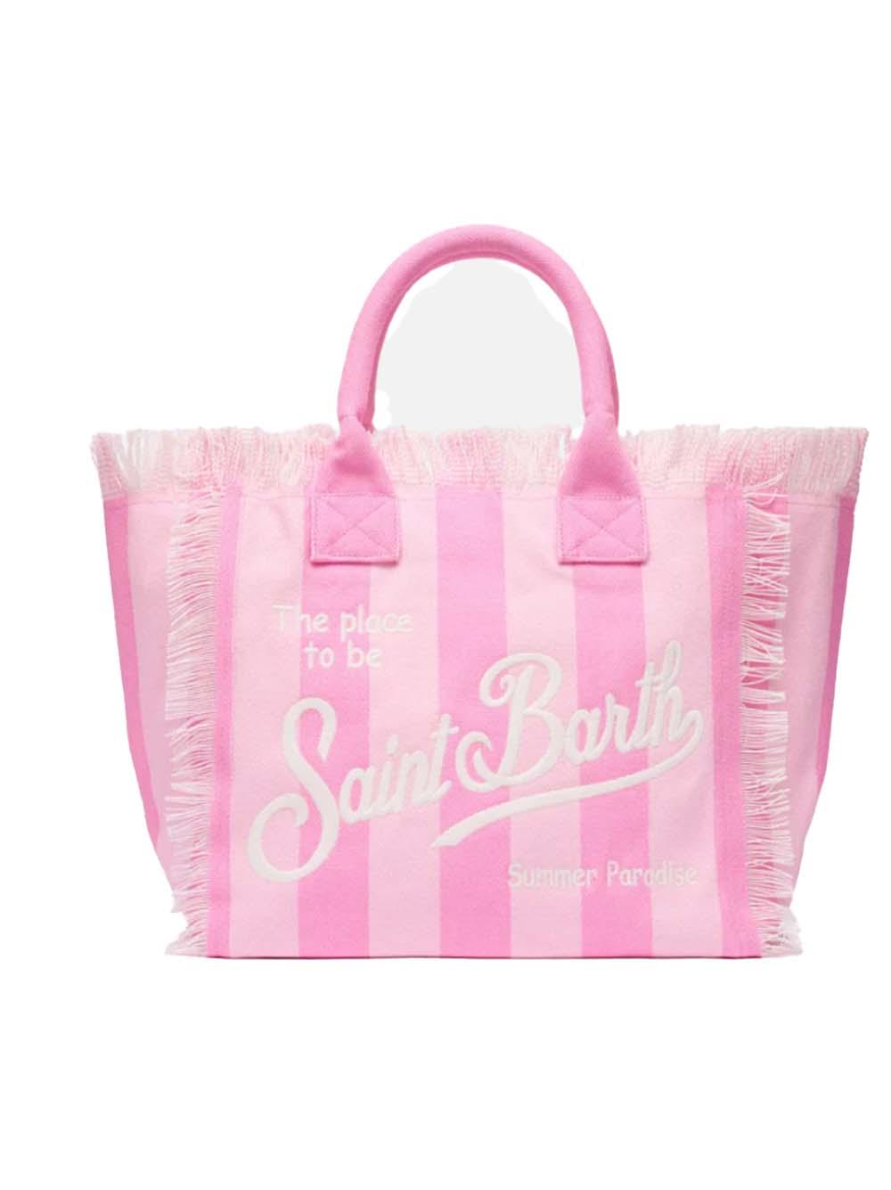 Borsa a spalla vanity con fantasia a righe rosa VANI001 04190H MC2 SAINT BARTH 