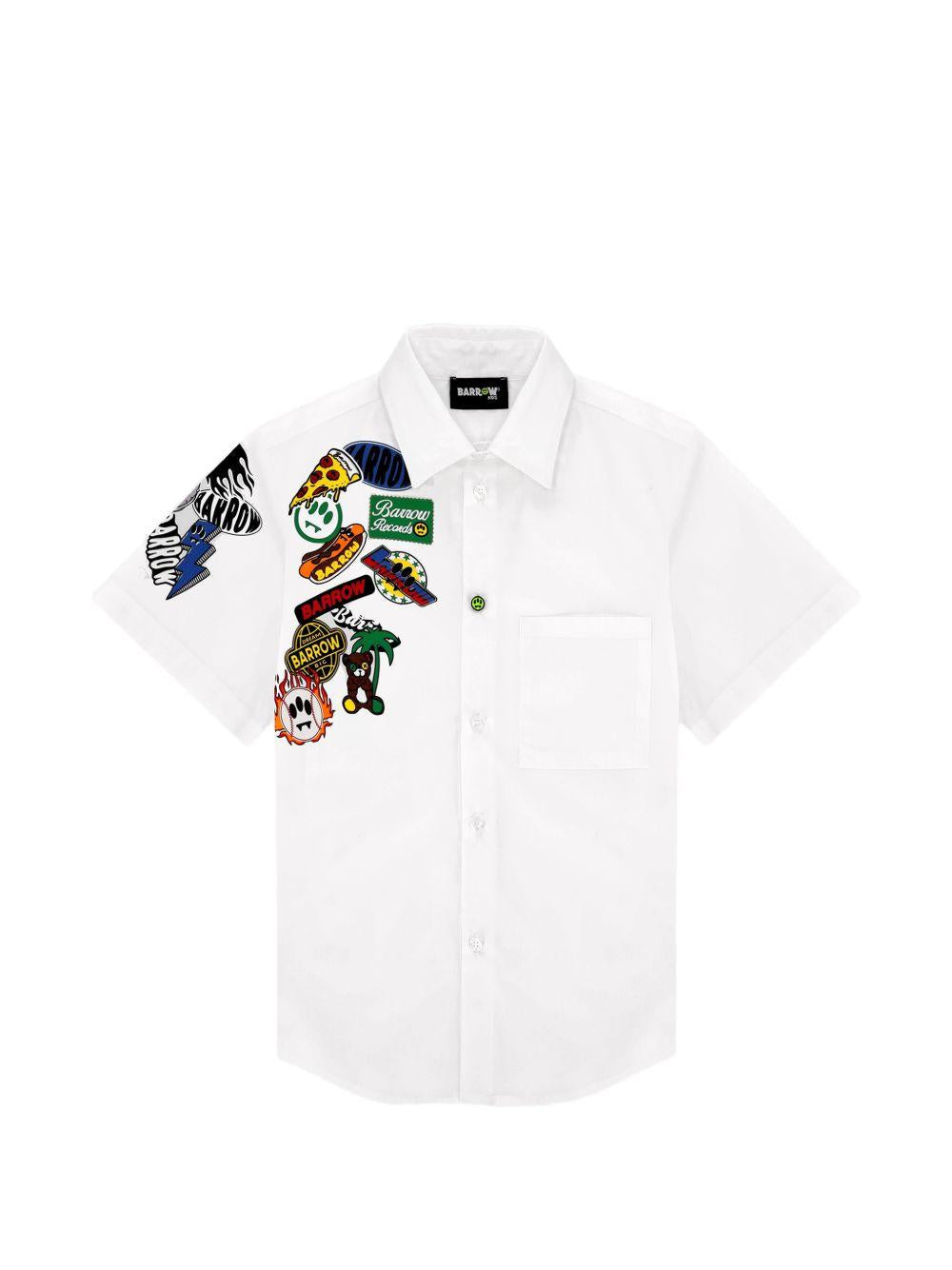 Camicia bianca con patch multicolor S6BKJUSI049 002 BARROW KIDS 