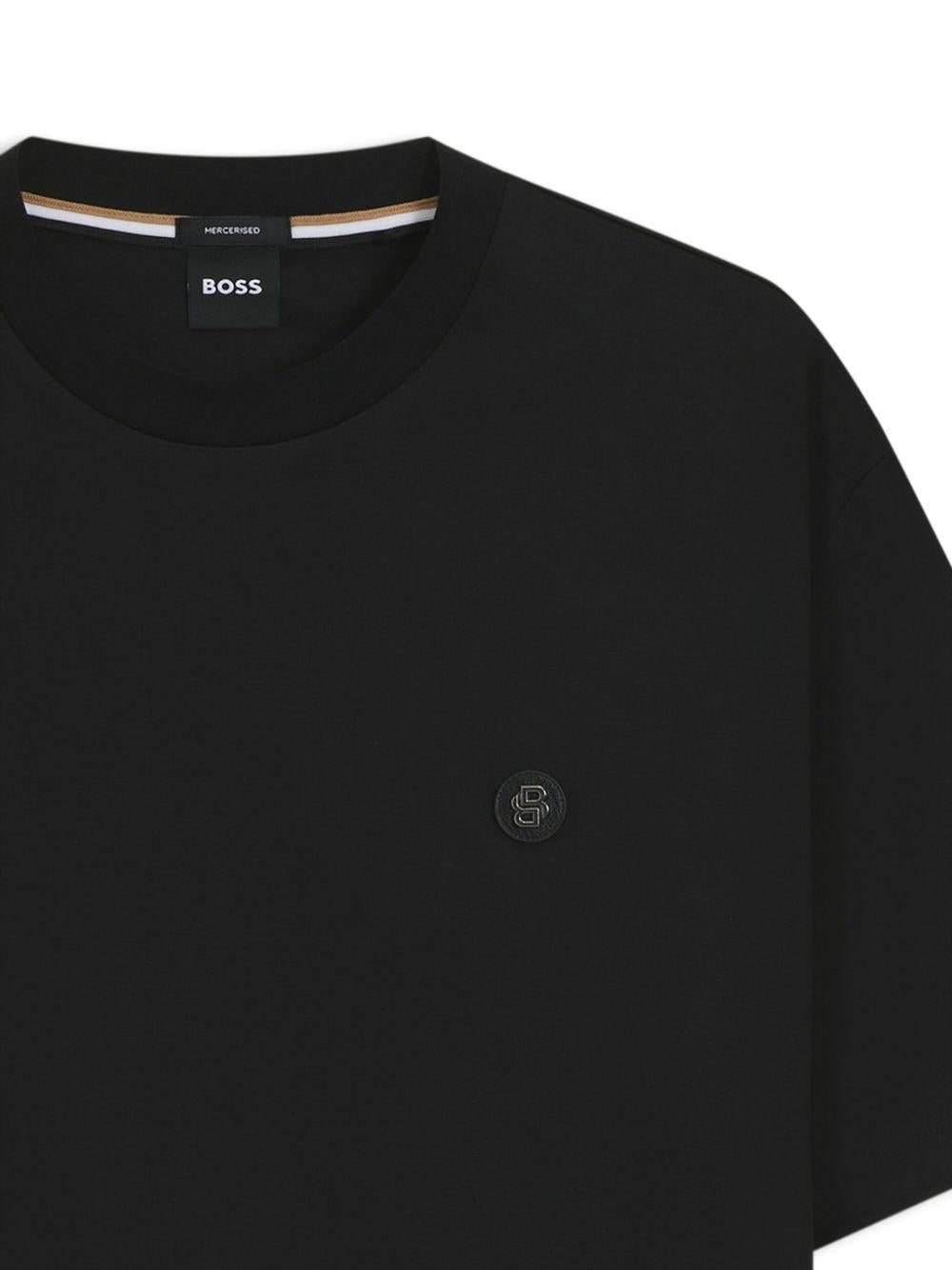T-shirt Girocollo Nero in Cotone 50520298 002 BOSS 