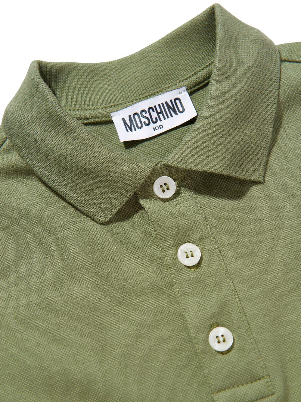 Polo in pique con logo HSM03YLFA09 30037 MOSCHINO KIDS 