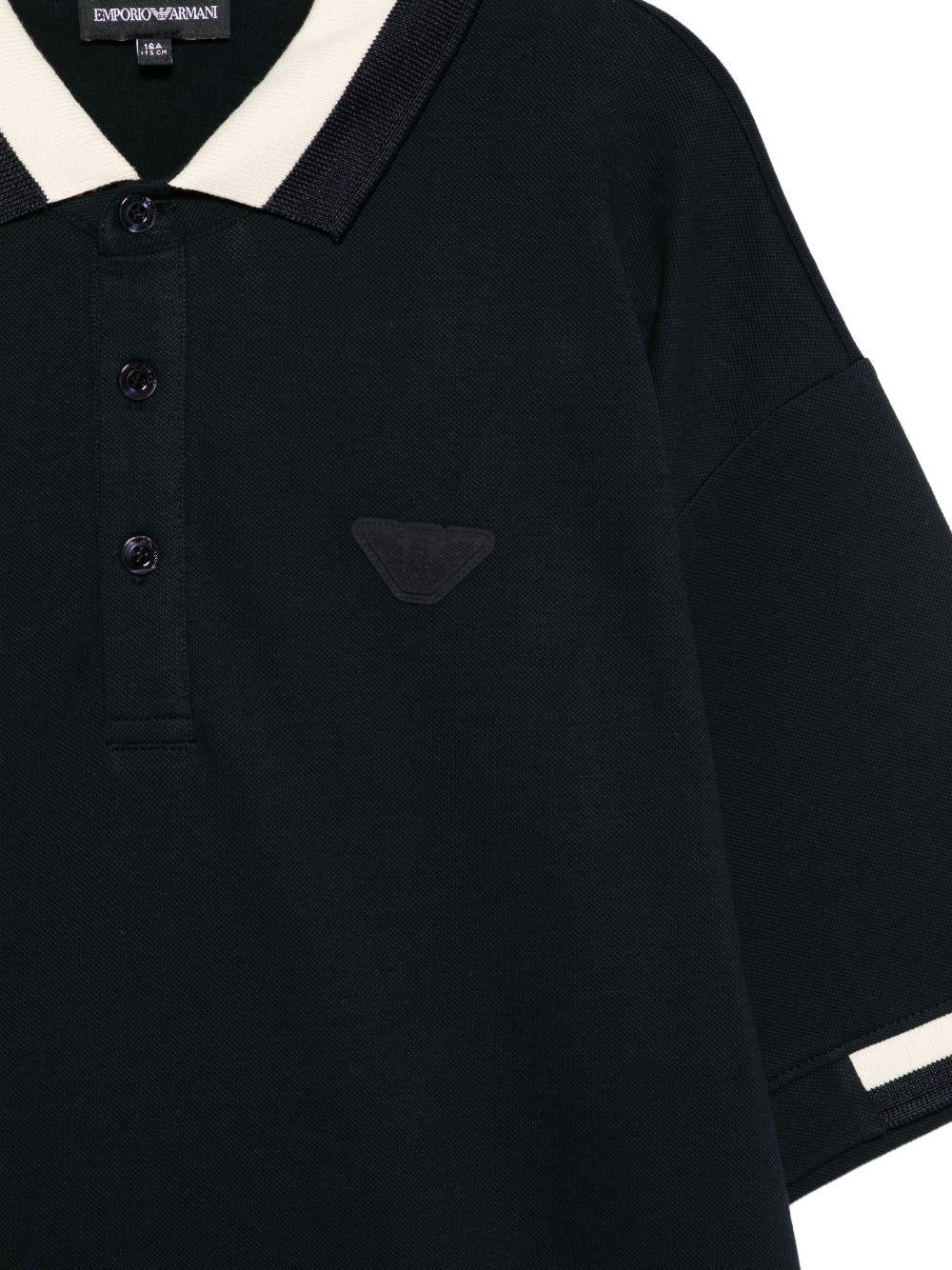 Polo a maniche corte con dettagli a contrasto EB001316AF16641 UB118 EMPORIO ARMANI KIDS 