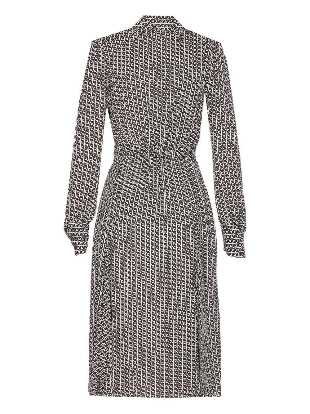 Abito Midi con Scollo a V e Stampa Geometrica ABS0356E2 EF3 ELISABETTA FRANCHI 