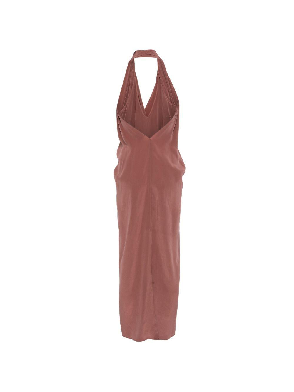 Abito in seta cipria scollo a incrocio 116330P6209 BLUSH ALYSI 