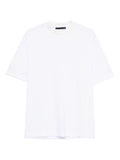 White short-sleeved T-shirt with round neck