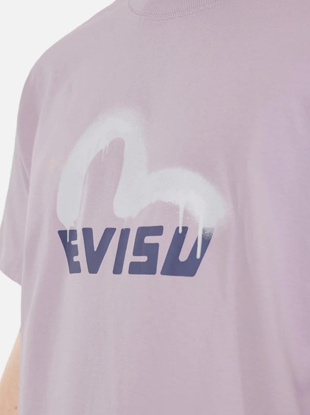 T-shirt viola chiaro logo gabbiano spray 2ESHTM5TS1136 PRL EVISU 